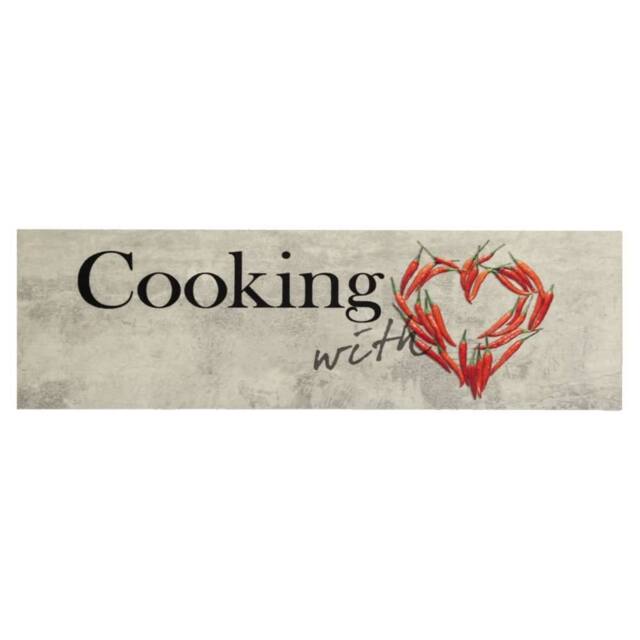 Berkfield Home Kitchen Rug Washable Peper Cooking 45x150 cm Velvet in Grey - image 1