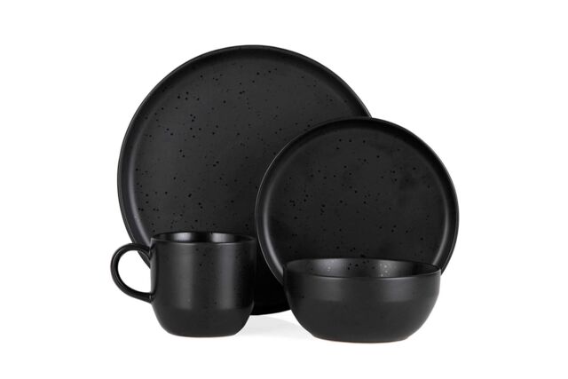 Barbary & Oak Luna 16pce Dinnerware Set, Stoneware, Black BO867005BLK - image 1