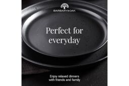 Barbary & Oak Luna 16pce Dinnerware Set, Stoneware, Black BO867005BLK - thumbnail 4