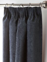 Luxury Living Chenille Blackout Pencil Pleat Top Curtains in Charcoal - Size: 117 cm width x 229 cm drop - thumbnail 5