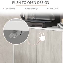 Wyld Haus Sosule 4 Door Sideboard with Adjustable Shelves White Grey - thumbnail 6