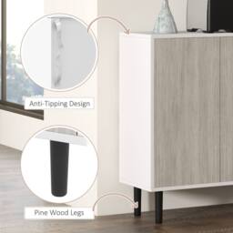 Wyld Haus Sosule 4 Door Sideboard with Adjustable Shelves White Grey - thumbnail 7