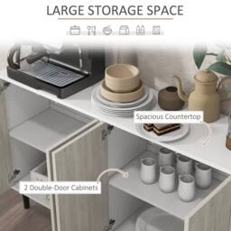 Wyld Haus Sosule 4 Door Sideboard with Adjustable Shelves White Grey - thumbnail 4