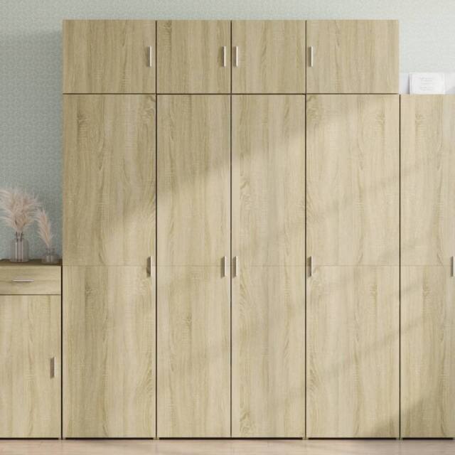 Berkfield Home Highboard Sonoma Oak 80x42.5x185 cm Engineered Wood in Light Brown - image 1