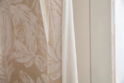 Luxury Living Chenille Jacquard Lined Ring Top Eyelet Curtains in Cream - Size: 117 cm width x 183 cm drop - thumbnail 5