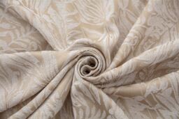 Luxury Living Chenille Jacquard Lined Ring Top Eyelet Curtains in Cream - Size: 117 cm width x 183 cm drop - thumbnail 2