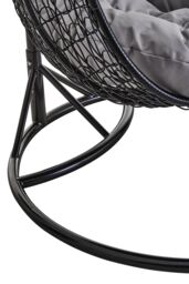 Orsina Double Black Hanging Chair with Round Base, Spacious Seating Hanging Chair, Easy to Clean Swing Chair - thumbnail 2