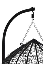 Orsina Double Black Hanging Chair with Round Base, Spacious Seating Hanging Chair, Easy to Clean Swing Chair - thumbnail 5