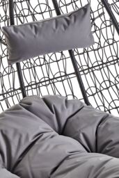 Orsina Double Black Hanging Chair with Round Base, Spacious Seating Hanging Chair, Easy to Clean Swing Chair - thumbnail 4