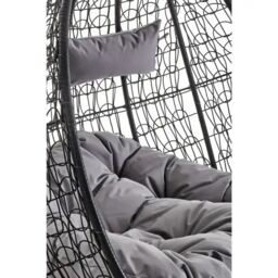 Orsina Double Black Hanging Chair with Round Base, Spacious Seating Hanging Chair, Easy to Clean Swing Chair - thumbnail 6