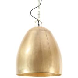 Berkfield Home Industrial Hanging Lamp 25 W Brass Round 42 cm E27 in Gold - thumbnail 3