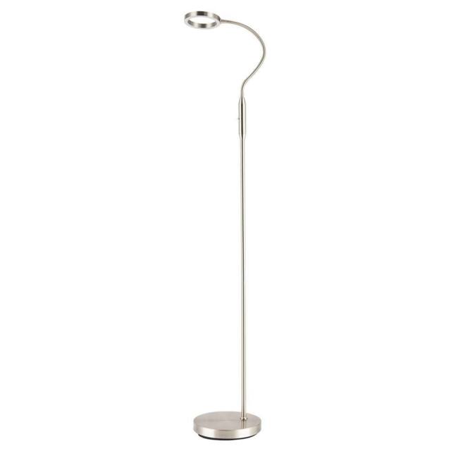 Happy Homewares Modern Task Floor Lamp with LED Halo Ring & CCT Memory Dimmer in Metallic Silver - image 1