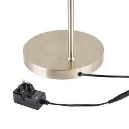 Happy Homewares Modern Task Floor Lamp with LED Halo Ring & CCT Memory Dimmer in Metallic Silver - thumbnail 3