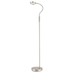 Happy Homewares Modern Task Floor Lamp with LED Halo Ring & CCT Memory Dimmer in Metallic Silver - thumbnail 2