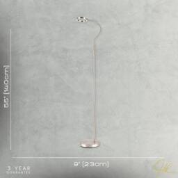 Happy Homewares Modern Task Floor Lamp with LED Halo Ring & CCT Memory Dimmer in Metallic Silver - thumbnail 7