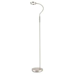 Happy Homewares Modern Task Floor Lamp with LED Halo Ring & CCT Memory Dimmer in Metallic Silver - thumbnail 1