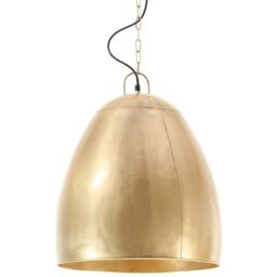 Berkfield Home Industrial Hanging Lamp 25 W Brass Round 42 cm E27 in Gold - thumbnail 2