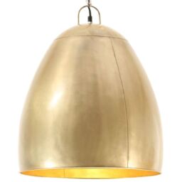 Berkfield Home Industrial Hanging Lamp 25 W Brass Round 42 cm E27 in Gold
