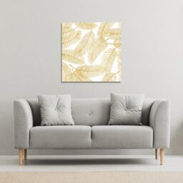 Benjamin Tate Design Golden Leaves (Canvas Print) / 101 x 101 x 4cm in Natural - Size: 101 x 101 x 4 cm - thumbnail 1