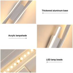 Pheashine Stylish LED Wall Lamp White 42x6x5.5CM Warm Light 16W - Size: 42x6x5.5 cm - thumbnail 4