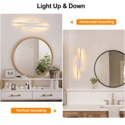 Pheashine Stylish LED Wall Lamp White 42x6x5.5CM Warm Light 16W - Size: 42x6x5.5 cm - thumbnail 6