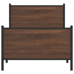 Berkfield Home Metal Bed Frame without Mattress Brown Oak 100x200 cm - thumbnail 5