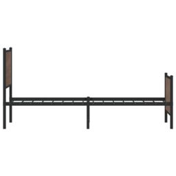 Berkfield Home Metal Bed Frame without Mattress Brown Oak 100x200 cm - thumbnail 6