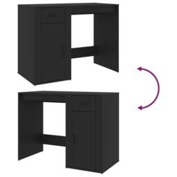 Berkfield Home Elegant Desk Black 100x49x75 cm Engineered Wood - Size: 100 x 49 x 75 cm - thumbnail 9
