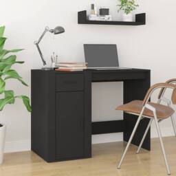 Berkfield Home Elegant Desk Black 100x49x75 cm Engineered Wood - Size: 100 x 49 x 75 cm - thumbnail 2