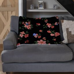 Benjamin Tate Design Beautiful Pink Flowers Blanket in Natural - Size: 120 cm x 150 cm - thumbnail 2