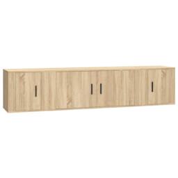 Berkfield Home Classic 3 Piece TV Cabinet Set Sonoma Oak Engineered Wood in Brown - thumbnail 3
