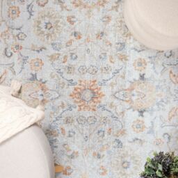 Livabliss Lilian-Washable Yellow Grey Vintage Traditional Boho Living Dining Rug - Size: 140 cm x 200 cm - thumbnail 6