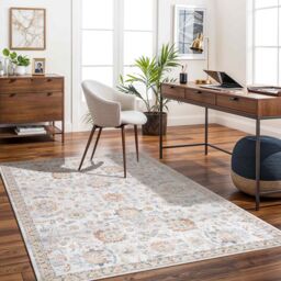 Livabliss Lilian-Washable Yellow Grey Vintage Traditional Boho Living Dining Rug - Size: 140 cm x 200 cm - thumbnail 9