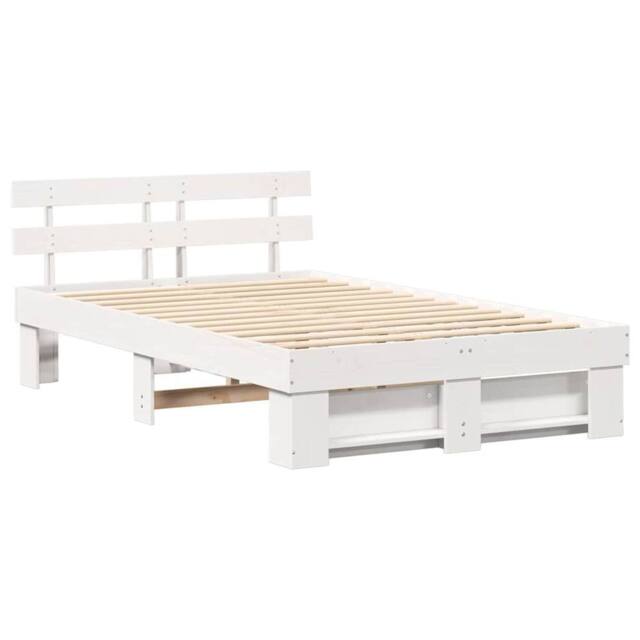 Berkfield Home with Headboard White 120 x 200 cm Pine wood - image 1