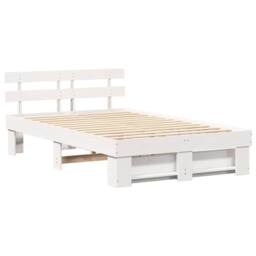 Berkfield Home with Headboard White 120 x 200 cm Pine wood