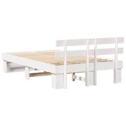 Berkfield Home with Headboard White 120 x 200 cm Pine wood - thumbnail 7