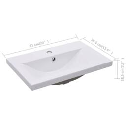 Berkfield Home Elegant Built-in Basin 61x39.5x18.5 cm Ceramic White - thumbnail 7