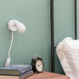 ValueLights Benton Single Adjustable Plug In Spotlight Wall Light in Silver - thumbnail 4