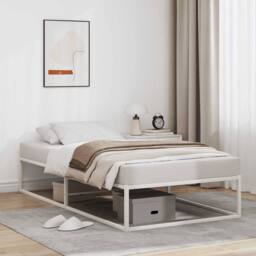 Berkfield Home Elegant Bed Frame without Mattress White 100x200 cm Metal - thumbnail 2