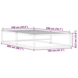 Berkfield Home Elegant Bed Frame without Mattress White 100x200 cm Metal - thumbnail 9