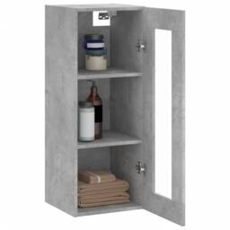 Berkfield Home Wall Mounted Cabinet Concrete Grey 34.5x34x90 cm - thumbnail 5