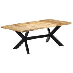 Berkfield Home Beautiful Dining Table 200x100x75 cm Solid Mango Wood in Brown - Size: 200 x 100 x 75 cm - thumbnail 2