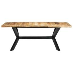 Berkfield Home Beautiful Dining Table 200x100x75 cm Solid Mango Wood in Brown - Size: 200 x 100 x 75 cm - thumbnail 3
