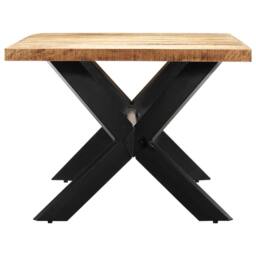 Berkfield Home Beautiful Dining Table 200x100x75 cm Solid Mango Wood in Brown - Size: 200 x 100 x 75 cm - thumbnail 1