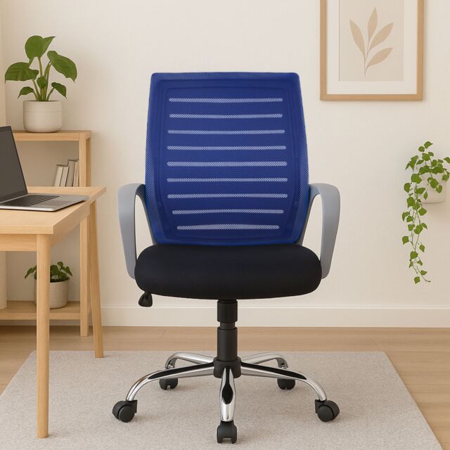 Orsina Premium Home Office Swivel Desk Chair in Blue - image 1