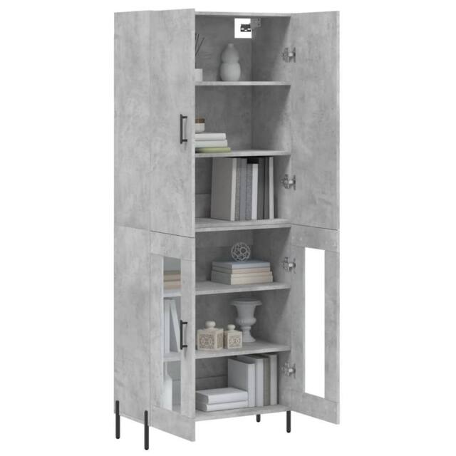 Berkfield Home Highboard Concrete Grey 69.5x34x180 cm Engineered Wood - image 1