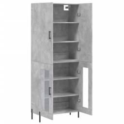 Berkfield Home Highboard Concrete Grey 69.5x34x180 cm Engineered Wood - thumbnail 4
