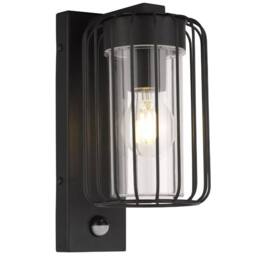 CGC Lighting Alvin PIR Motion Sensor Black Outdoor Cage Wall Light - thumbnail 4