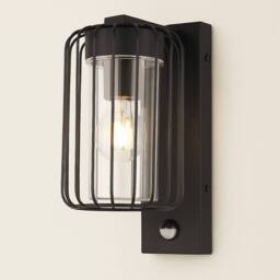 CGC Lighting Alvin PIR Motion Sensor Black Outdoor Cage Wall Light - thumbnail 6