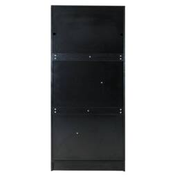 FURNITURE ONE 2-Door Rattan Wardrobe Closet with Drawer in Black - Size: 1 Pack - thumbnail 4